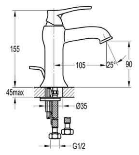 Смеситель для раковины Swedbe Terracotta 2548 бронза
